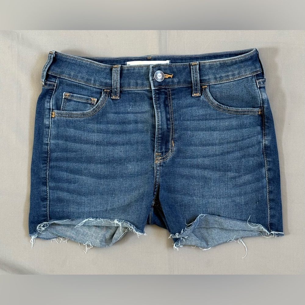 Hollister Women's Dark Blue Denim Cutoff Shorts